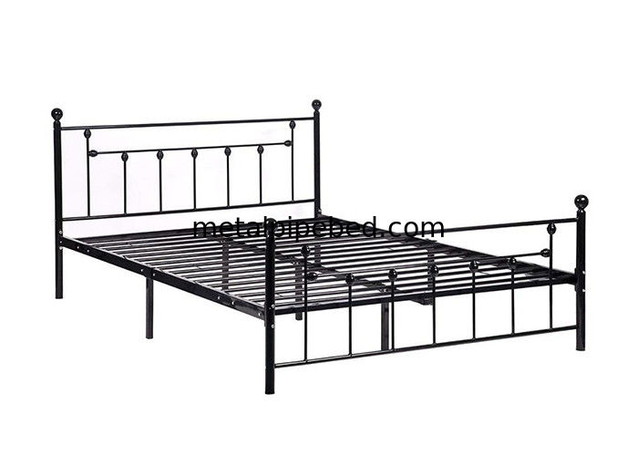 Oem Odm Easy Assemble Iso14001 Black Iron Double Bed